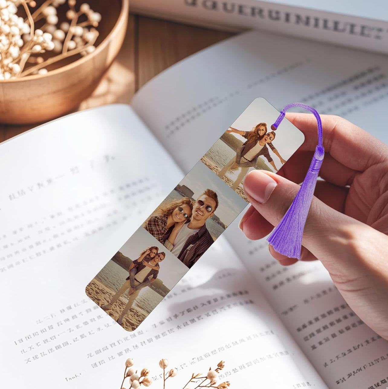 Custom Metal Bookmark with Tassel – Personalized Photo & Design