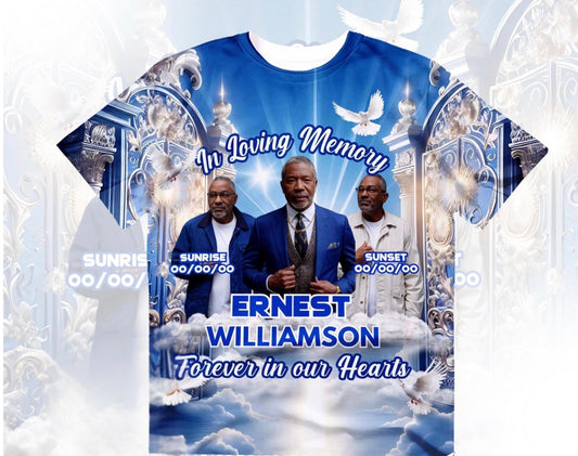 In Loving Memory Design 2 All-Over Sublimation Shirt – Front Only (Custom Design)