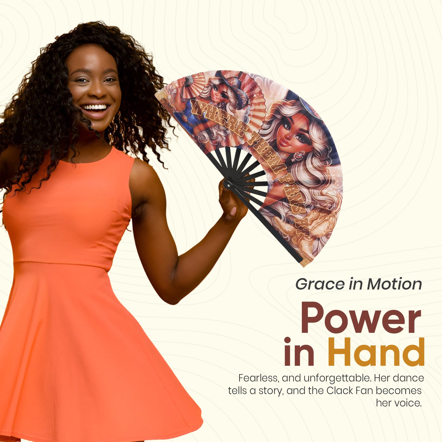 “Where Them Fans At?” Western Glam Clack Fan – Premade Design