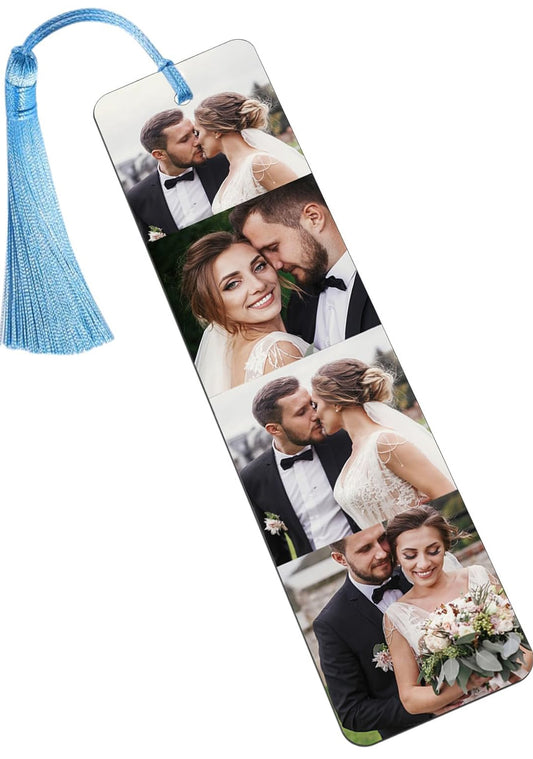 Custom Metal Bookmark with Tassel – Personalized Photo & Design