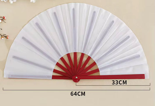 13-Inch Blank Clack Fans – Unassembled with Fabric and Pre-Taped Handle| DIY Sublimation Fan Blanks