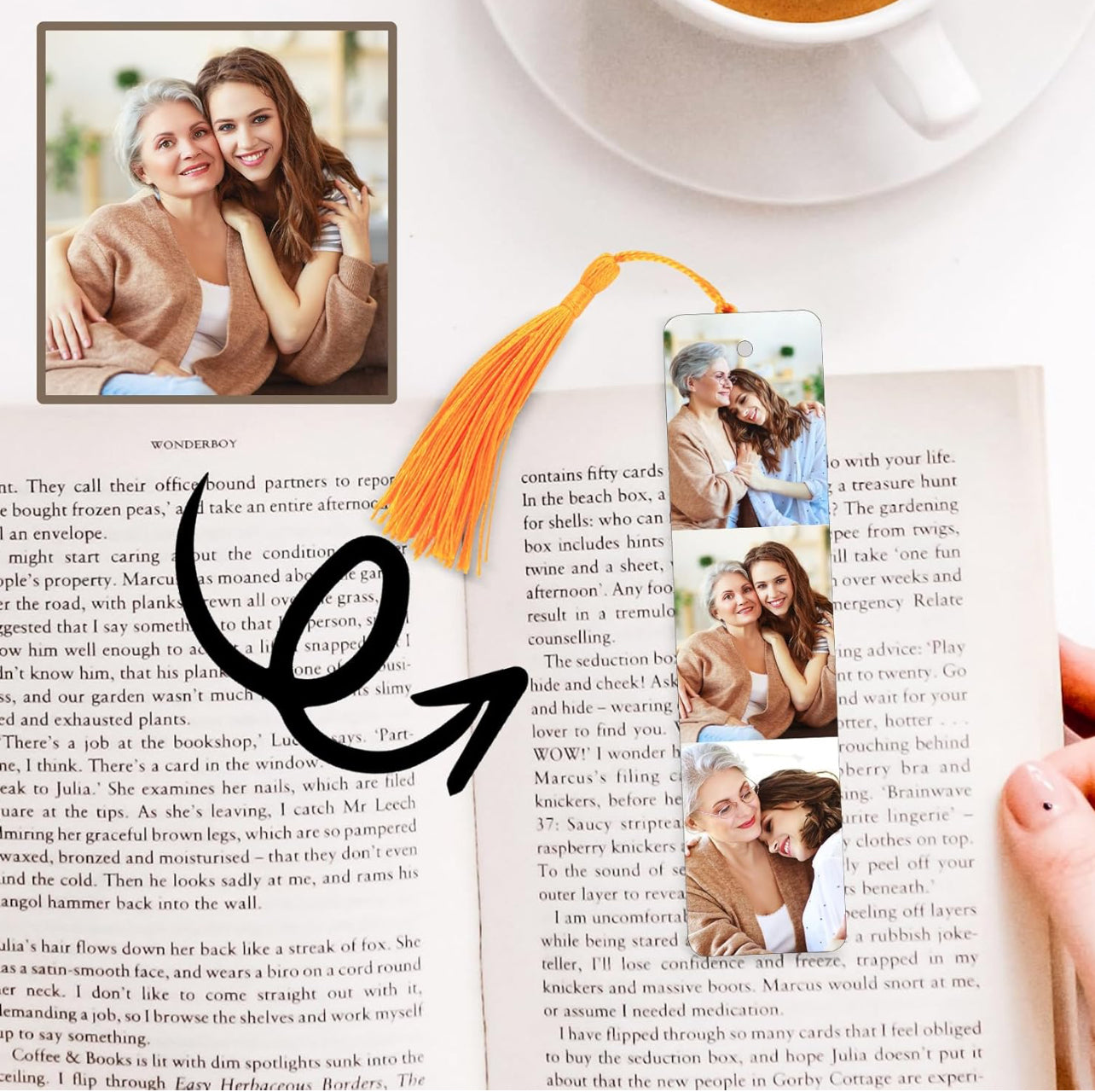 Custom Metal Bookmark with Tassel – Personalized Photo & Design