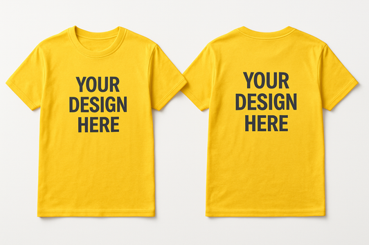 your design here on the front shirt and the back shirt